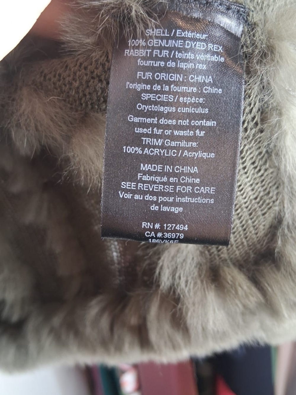 Heartloom Rosa Genuine Rex Rabbit Fur Ribbed Knit Jacket — Size Small - Picture 8 of 8